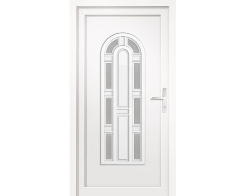 Porte d''entrée blanche avec insert en verre