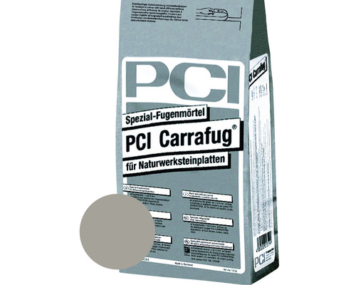 Mortier de jointoiement spécial PCI Carrafug® pour dalles en pierre naturelle gris sable 5 kg