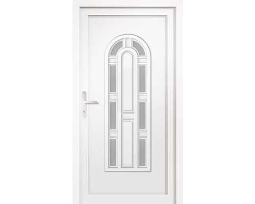 Porte d''entrée blanche avec insert en verre