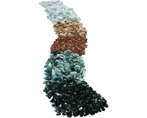 Aperçu des graviers décoratifs de différentes couleurs