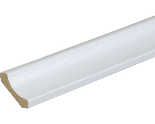 Hohlkehlleiste Esche Kristall weiß 2600 x 28 x 28 mm Weiss lackierte Viertelkreisleiste