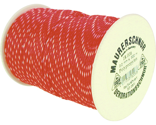 Corde de maçon rouge/blanche Ø 3,0 mm, 200 m