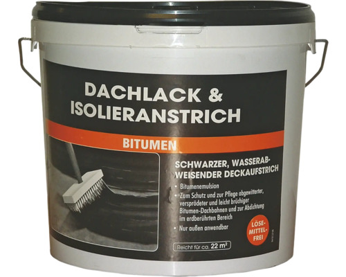 Laque pour toiture et couche d'isolation Émulsion bitume noir 10 l Laque pour toiture et couche d'isolation Émulsion bitume noir 10 l