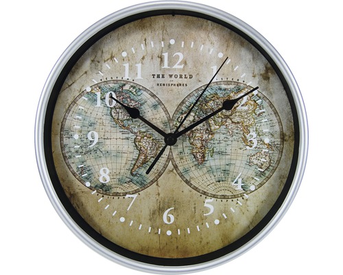 Wanduhr Weltkarte Ø 25 cm