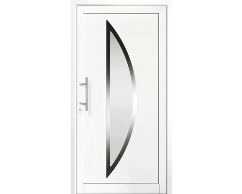 Porte intérieure blanche avec insert en verre et poignée