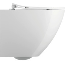 Ensemble WC suspendu basano à bride ouverte Baiano blanc avec abattant WC surélevé par 5 cm-thumb-4