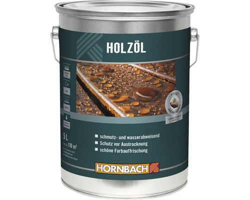 Huile pour bois dans un seau métallique, 5 litres, pour le traitement des surfaces en bois