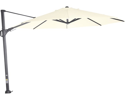 Ampelschirm Sunset N+ Ø 350 H 200 cm Polyester 300g/m² ecru Freiarm-Sonnenschirm mit Mast für den Garten oder die Terrasse