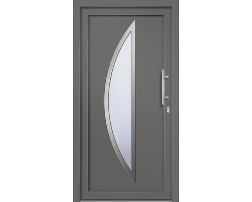 Porte d''entrée avec insert en verre et poignée