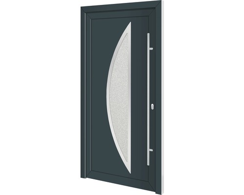 Porte d'entrée plastique modèle Iowa blanc/anthracite 1000x2000 mm tirant droit