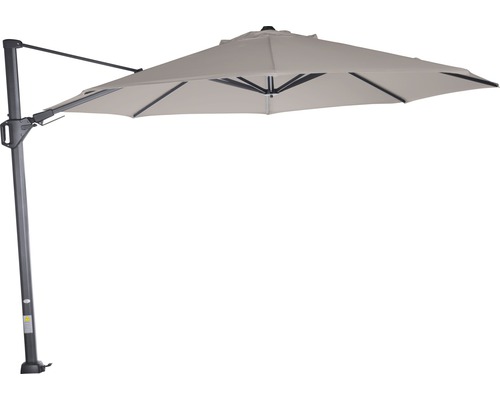 Parasol déporté Sunset N+ Ø 350 h 200 cm polyester 300g/m² taupe