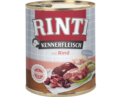 Pâtée pour chien RINTI viande de bœuf pure 800 g