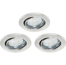 Drei LED Einbaustrahler aus Metall