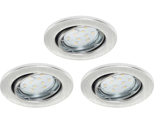 Trois spots encastrables à LED en métal