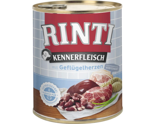 Pâtée pour chien RINTI cœur de volaille pur 800 g