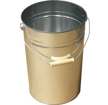 Seau en métal avec poignée en bois