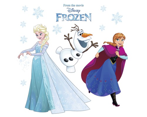 Wandsticker mit den Charakteren Elsa, Anna und Olaf aus dem Film Die Eiskönigin