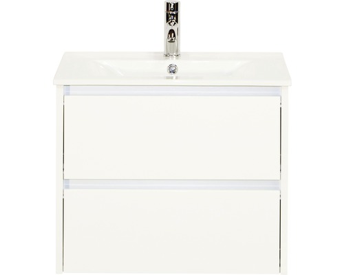 Set de meubles de salles de bains Sanox Dante lxhxp 61 x 52 x 46 cm couleur de façade blanc haute brillance avec vasque en céramique blanc-0