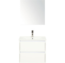 Badmöbel-Set Sanox Dante BxHxT 61 x 170 x 46 cm Frontfarbe weiß hochglanz mit Waschtisch Keramik weiß