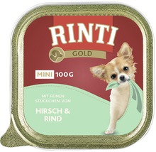 Hundefutter nass RINTI gold Mini Hirsch & Rind 1 Pack 16x100 g-thumb-0