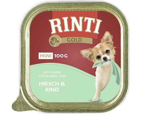 Hundefutter nass RINTI gold Mini Hirsch & Rind 1 Pack 16x100 g-0