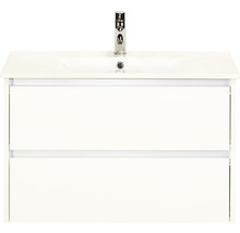 Badmöbel-Set Sanox Dante BxHxT 81 x 52 x 46 cm Frontfarbe weiß hochglanz mit Waschtisch Keramik weiß