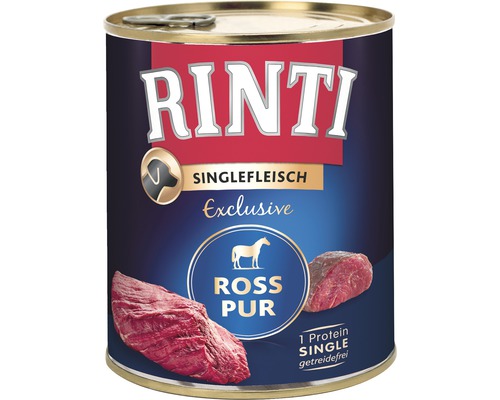 Pâtée pour chien RINTI viande de cheval pure 800 g