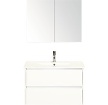 Badmöbel-Set Sanox Dante BxHxT 81 x 170 x 46 cm Frontfarbe weiß hochglanz mit Waschtisch Keramik weiß