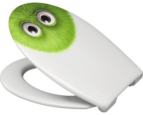 Toilettensitz mit grünem Monsterdesign