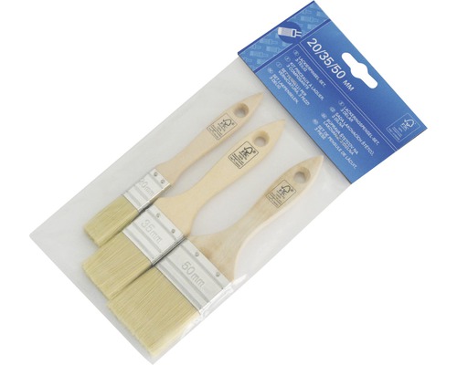 Set de pinceaux à lasure, 3 pièces avec les tailles 20 mm, 35 mm et 50 mm