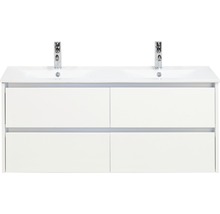 Badmöbel-Set Sanox Dante BxHxT 121 x 170 x 46 cm Frontfarbe weiß hochglanz mit Waschtisch Keramik weiß