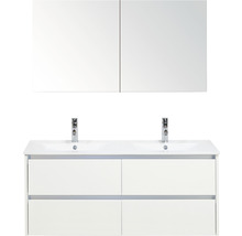Badmöbel-Set Sanox Dante BxHxT 121 x 170 x 46 cm Frontfarbe weiß hochglanz mit Waschtisch Keramik weiß
