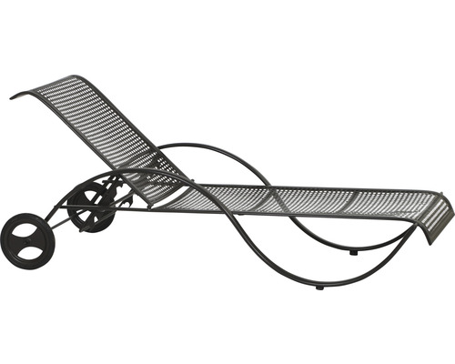 Chaise longue en métal avec roues pour le jardin