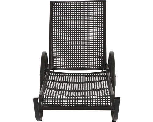 Chaise longue en métal avec motif quadrillé pour le jardin