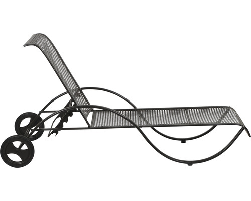 Chaise longue de jardin en métal avec roues