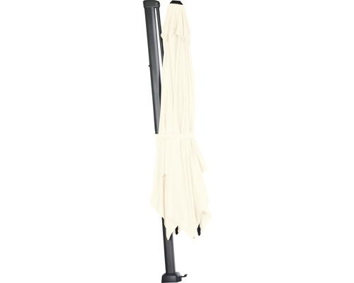 Geschlossener Gartenschirm mit seitlichem Mast für den Aussenbereich