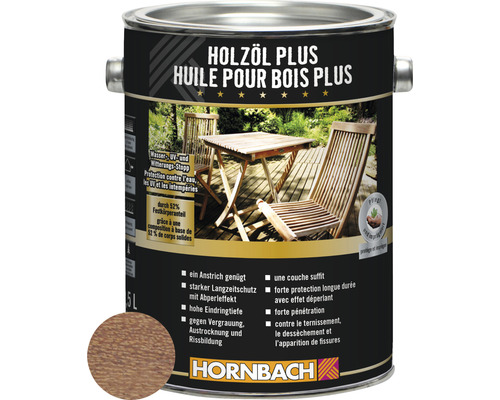 Huile pour bois HORNBACH Plus bangkirai 2,5 l