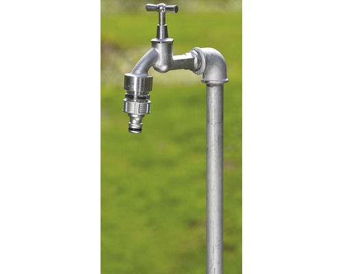 Borne de puisage de jardin en métal avec robinet et raccord de tuyau