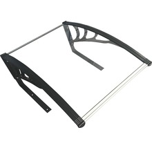 Auvent avec plaque transparente et supports