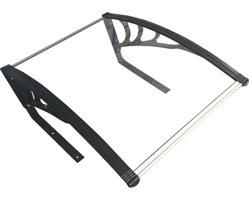 Auvent avec plaque transparente et supports