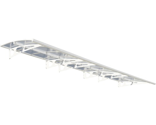 Auvent PALRAM-Canopia Bordeaux 670,5x139 cm blanc polycarbonate transparent Auvent avec toit transparent et supports