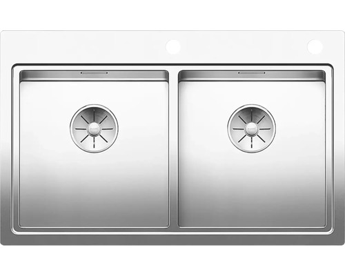 Évier Blanco DIVON II 8-IF 860 x 510 mm acier inoxydable brillant satiné 521663 Évier à deux cuves en acier inoxydable