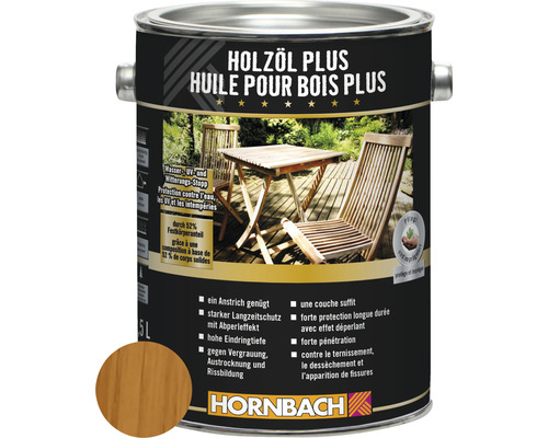 Huile pour bois HORNBACH Plus teck 2,5 l