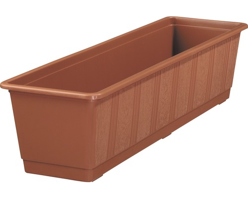 Jardinière Geli Standard plastique 60x17x14 cm terre cuite Jardinière rectangulaire en plastique avec structure en bois