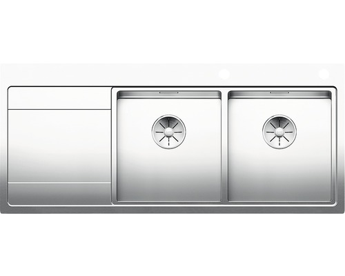 Spüle Blanco DIVON II 8 S-IF 1160 x 510 mm edelstahl seidenglanz 521665 2 Spülbecken Mit Tropffläche Becken rechts Flächenbündige Optik