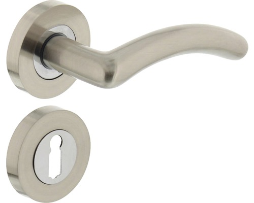 Poignée sur rosace Intersteel Marieke serrure à garnitures chrome nickel mat Poignée de porte en acier inoxydable avec rosaces
