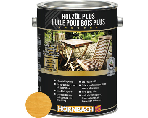 Huile pour bois HORNBACH Plus mélèze 2,5 l