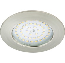 Éclairage à LED à encastrer nickel/mat avec ampoule 1 000 lm 3 000 K blanc chaud Ø 85 mm rond plastique IP44-thumb-1