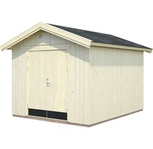Abri de jardin Palmako Martin avec plancher et protection 313 x 396 cm naturel