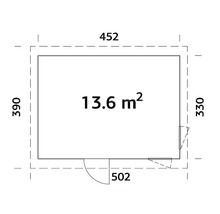 Gartenhaus Palmako Etta 13,6 m² inkl. Fußboden 502 x 390 cm natur